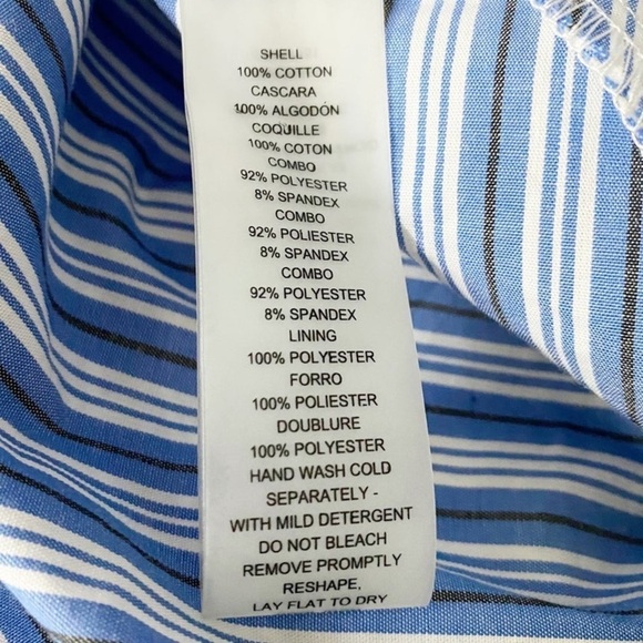 ⭐️Vince Camuto Tiered Blue Stripe,Layered Ruffle Hem,Sleeveless, EUC Size 2 - Picture 8 of 16